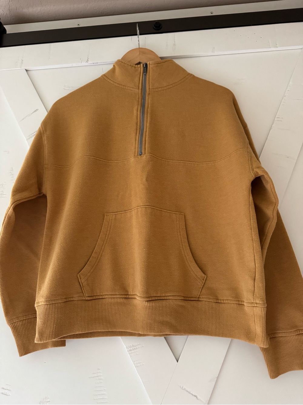 Woman’s Half-Zip Pullover Sweater in Golden Yellow